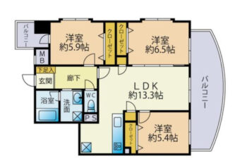 ロイヤルマンション姪の浜2 2699万円（3LDK）